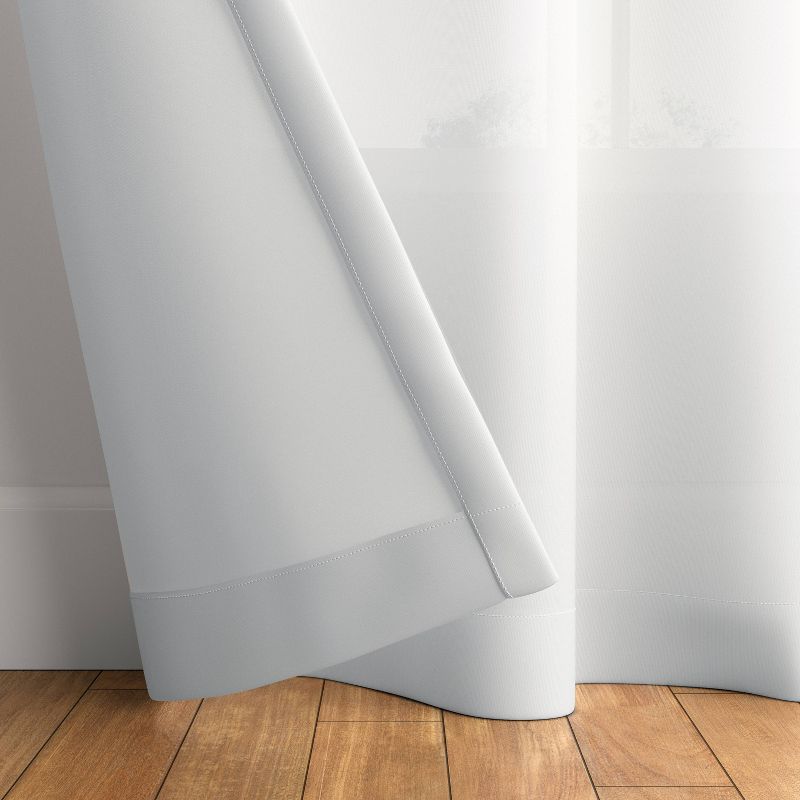 1pc Sheer Window Curtain Panel White - Room Essentials™, 4 of 9