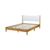 Queen Size, Solid Rubber Wooden Bed with Boucle Upholstered Headboard, Enhanced by Support Feet,Beech White - 4 of 4