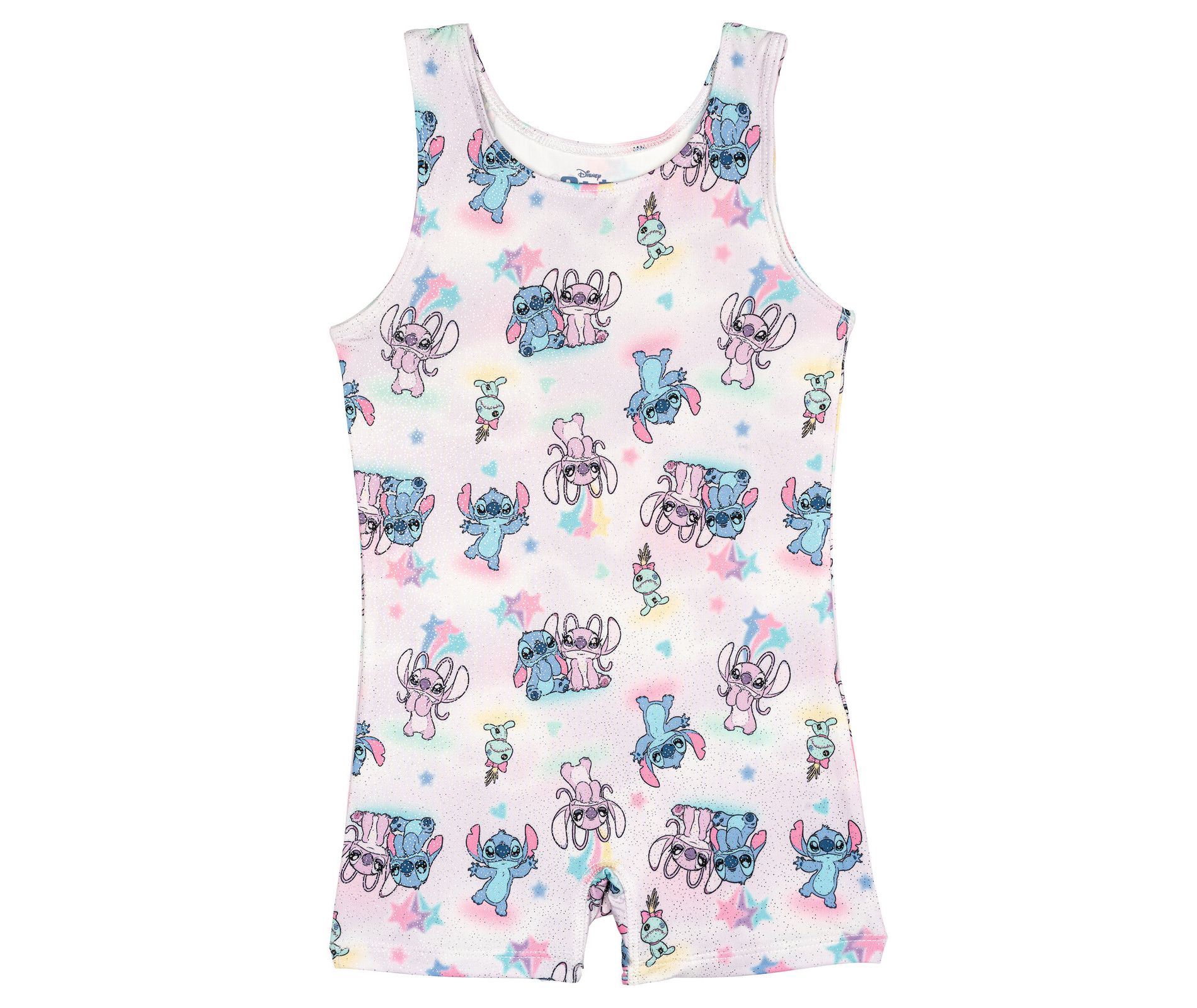 Disney Lilo & Stitch Little Girls Gymnastics Leotard Romper Lavender Angel 7-8