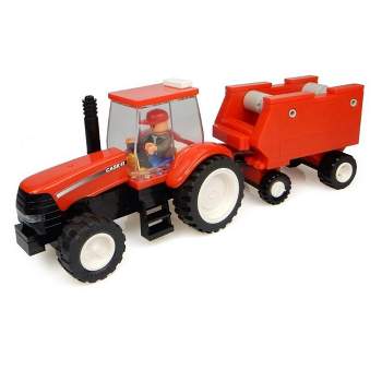 Case IH Magnum Tractor With Farmer & Hay Baler, 126 Piece Block Set UHK1208