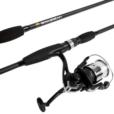 Wakeman Strike Series Spinning Fishing Rod and Reel Combo Black