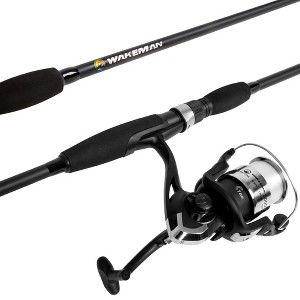 Leisure Sports Fishing Combo With 78" Rod and Size 30 Spinning Reel - Matte Black - 1 of 4