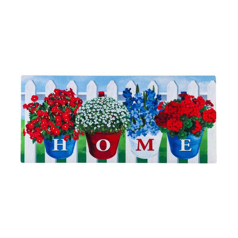 Evergreen Indoor Outdoor Doormat Bundle Set of 5 - Frame and 4 Holiday Seasonal Inserts Valentine's Hearts Easter 4th of July and St. Patricks, 4 of 7