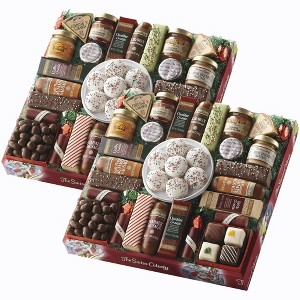 2 Red Gift Boxes - The Swiss Colony 27 Favorites Food Gift Box Assorted Meats & Cheeses, Chocolates, Petits Fours and more - 1 of 4