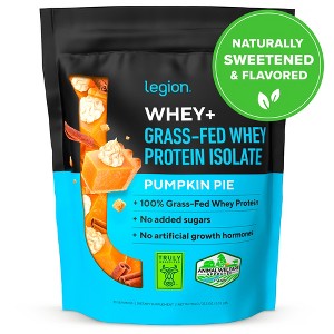 Legion Whey+ Whey Isolate Protein Powder - Non-GMO, Lactose Free, Gluten Free, Sugar Free, All Natural Whey Protein, 2.5 Pounds (Pumpkin Pie) - 1 of 4