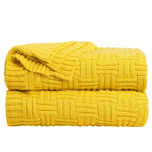 PiccoCasa 100% Cotton Knitted Soft Home Office Bed Blankets - 1 of 4