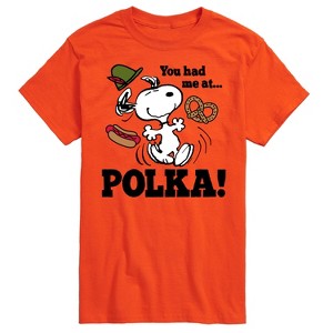 Men's - Peanuts - Snoopy Oktoberfest You Had Me At Polka Short Sleeve Graphic T-Shirt - 1 of 4