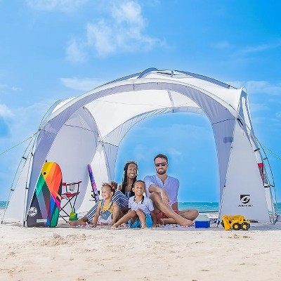 Anybear 12x12FT White Beach Tent Sun Shelter with UPF50+ Protection