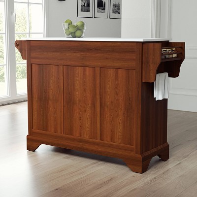 Lafayette Cherry Wood Granite Top Full-Size Kitchen Island