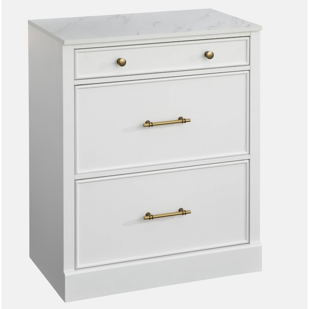 Photos - Storage Сabinet Monza 3 Drawers Cabinet White - Lifestorey