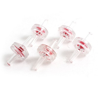 Unique Bargains Plastic Check Valves for Fish Tank Aquarium Air Pump Clear Red 5 Pcs