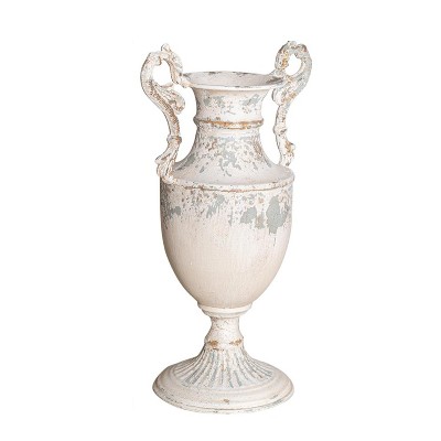 Vintage Metal Decorative Vases with Handles ¨C French Country Style Decorative Flower Container ¨C Distressed