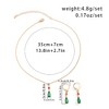 Stunning Emerald Jewelry for Women - Vintage Simplicity Water Drop Green Diamond Pendant Necklace + Earring Set - 2 of 4