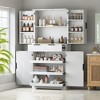 Okak Modern Fluted Kitchen Pantry Cabinet with 3 Keyboard Drawers, Freestanding Cupboard Buffet Storage Cabinet for Dining Room - 2 of 4