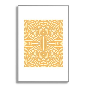 Little Dean Yellow mustard boho stripe Metal Framed Art Print - Deny Desings - 1 of 3