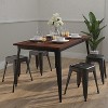 Merrick Lane Rectangular Steel Frame Square Table With Wood Top - image 2 of 4