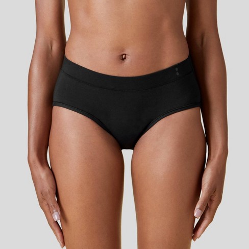 Thinx For All Women's Moderate Absorbency Brief Period Underwear - Black L  : Target