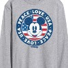 Men's - Disney - Mickey Peace Love USA Long Sleeve Graphic T-Shirt - 2 of 4