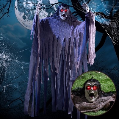 Joyfy Halloween Zombie Decorations Outdoor, Animated Groundbreaker, Hanging Zombie Prop for Graveyard, Haunted House, Lawn, Yard, Indoor Decoration