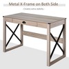Aghana Digitals 44" Rustic Farmhouse Office Desk with Storage Drawer, X-Frame Stability, Premium - 4 of 4