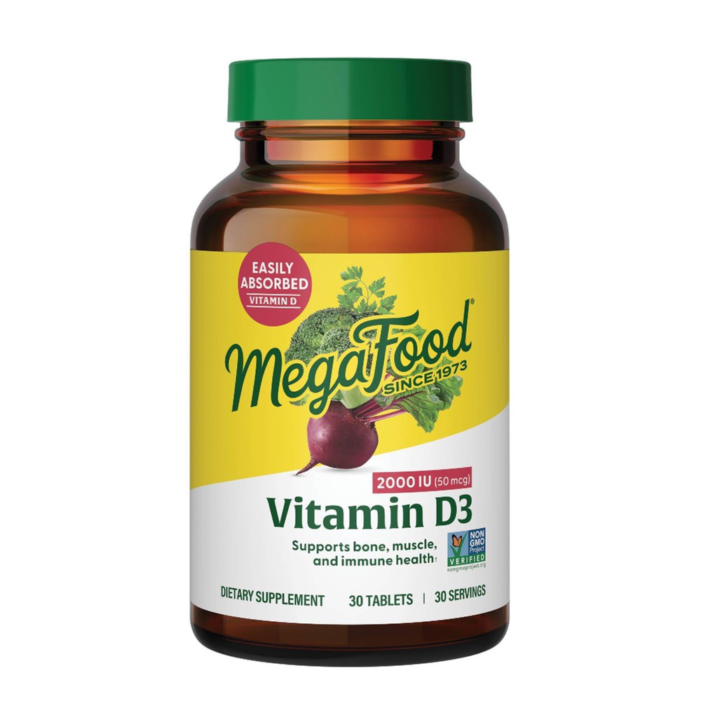 Photos - Vitamins & Minerals MegaFood Vitamin D3 2000 IU for Bone Health & Immune Support Vegetarian Ta 
