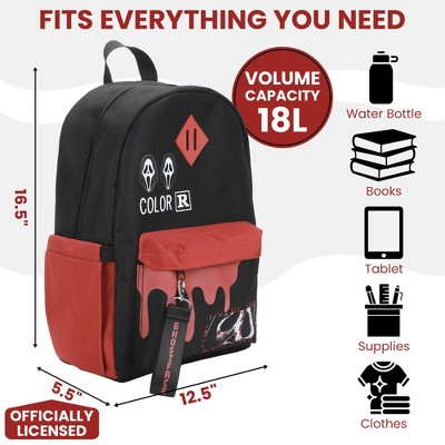 Scream Ghostface Masks & Blood Drip Adult 16.5" Black Backpack — фото 3