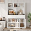 60" Kitchen Pantry Cabinet, Tall Kitchen Cabinet Pantry Cabinet with Glass Doors, Kitchen Cabinet with Drawers Coffee Bar Table for Living Room - 3 of 4