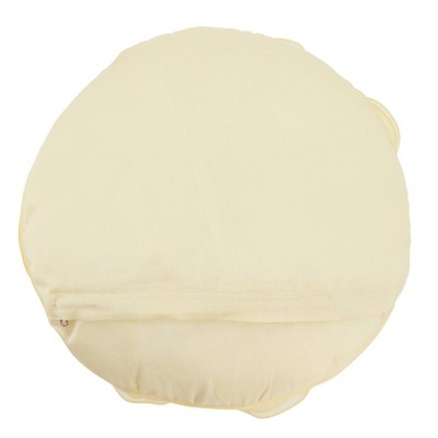 Yellow Rose Design Poly Filled Round Throw Pillow