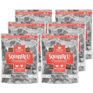Phelps Wellness Collection Squirrel Attention Focusing Beef & Chicken Flavor Dog Treats 4.5 oz, 6 Pack - 1 of 3