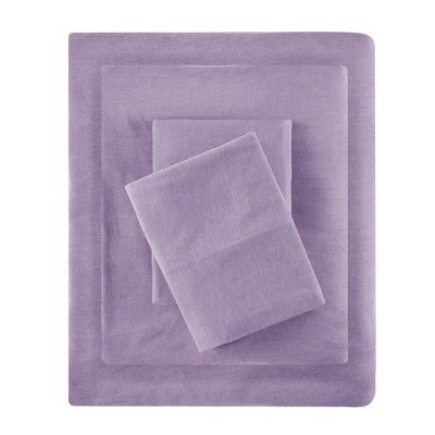 Queen Cotton Blend Jersey Knit All Season Sheet Set Purple