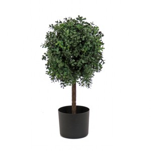 National Tree Company 24" Boxwood Single Ball Topiary in Nursery Pot Artificial Tree: Faux Plant Decor, No Maintenance Required - 1 of 3