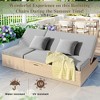 Outdoor Double Sunbed, Wicker Rattan Patio Reclining Chairs with Adjustable Backrest and Seat, Conversational Set for 2 Person, Brown - 2 of 4