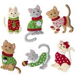 Bucilla Felt Ornaments Applique Kit Set Of 6-Cats In Ugly Sweaters