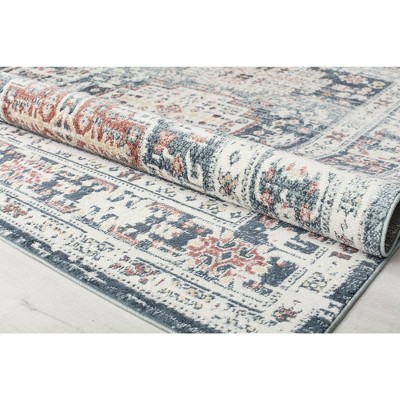 Sundara Vintage Gray Medallion 8'x10' Farmhouse Area Rug