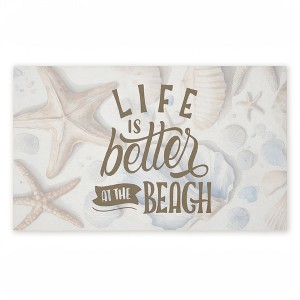 Stupell Industries Better At Beach Seashells Printed Outdoor Door Mat, design by Kim Allen, 18"x30" - 1 of 4