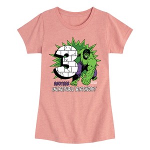 Girls' - Marvel - Incredible Birthday 3 Fitted Short Sleeve Graphic T-Shirt - 1 of 4