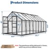 8×16 FT Greenhouse for Outdoors,Aluminum Frame, Features Roof Vent & Window for Ventilation,Includes Lockable Door & Ground Nails, for Garden Yard - 2 of 4