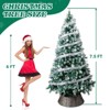NAYSAYE 7.5FT Pre-Lit Artificial Christmas Tree Green with Snowy Tips Silver Ribbon Ornaments 1223 Branch Tips for Home Living Room Holiday Decoration - 3 of 4