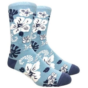Aloha Hawaiian Floral Hibiscus Pattern Socks from the Sock Panda (Men's Sizes, Adult Large) - 1 of 3