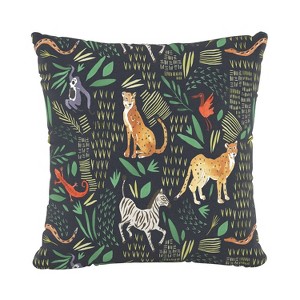 Lanka Square Throw Pillow Navy - Skyline Furniture: Cotton Fabric, Zipper Closure, Indoor Use - 1 of 4