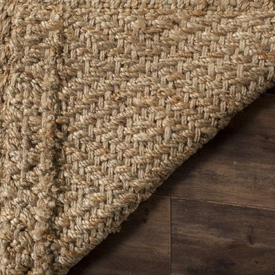 Natural 6' x 9' Handwoven Jute Area Rug with Non-slip Backing