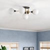 Dewdrop Modern Sputnik Ceiling Light, 5-Light Semi Flush Mount Fixture with Frosted Glass Globe Shades for Bedroom - 3 of 4