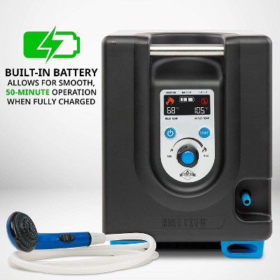 Compact Black and Silver Portable Propane Water Heater