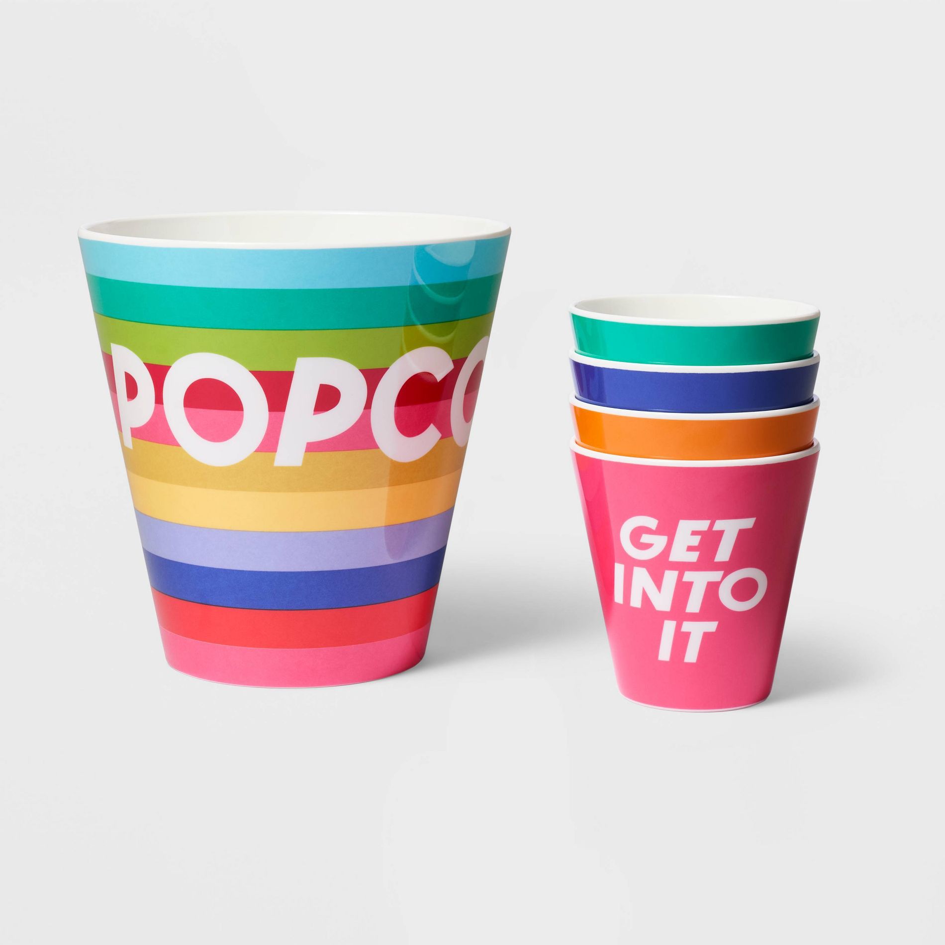 5pc Melamine Popcorn Bowl Set - Tabitha Brown for Target: Multicolored Serving Bowls, Dishwasher-Safe, 4680ml Capacity