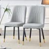 TiramisuBest Modern Dining Chairs 4 or 2 Piece Set Orange Yellow Dark Gray PU Leather Cushioned Metal Legs Kitchen Living Room Dining Room - 2 of 4