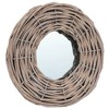 Aghana Digitals 3-Piece 5.9" Handmade Wicker Rattan Mirrors with Wall Mounting Accessories - - 3 of 4