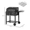NicBex Outdoor Charcoal BBQ Grill,Portable Cooker with Shelves,Wheels,Bottle Opener&Handles,Outdoor Cookware for Party,Camping,Picnic&Backyard - 3 of 4