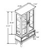 Lighted Glass Display Cabinet with Mirrored Back, Adjustable Shelves and Drawer, 51.6 in Traditional Curio for Collectibles-3irtyhousy - 4 of 4