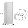 3/4 Drawer File Cabinets with Lock, Metal Filing Cabinet for Home Office, Storage Cabinet Commercial Drawer Cabinets for Legal/Letter/a4/f4 Files - 4 of 4