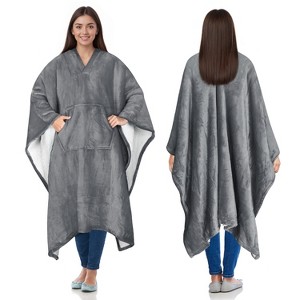 Catalonia Faux Shering Wearable Cape for Adult Women Men,Wrap Blanket Cape with Pocket, Warm, Soft, Cozy, Snuggly, Comfort Gift, No Sleeves - 1 of 4